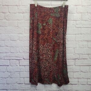 Bechamel Red Floral Skirt L Boho Whimsigoth Fairycore Grunge Retro Stretchy